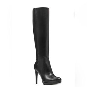 Nine West Quizme Wide Calf Platform Boots size 8 excellent condition black